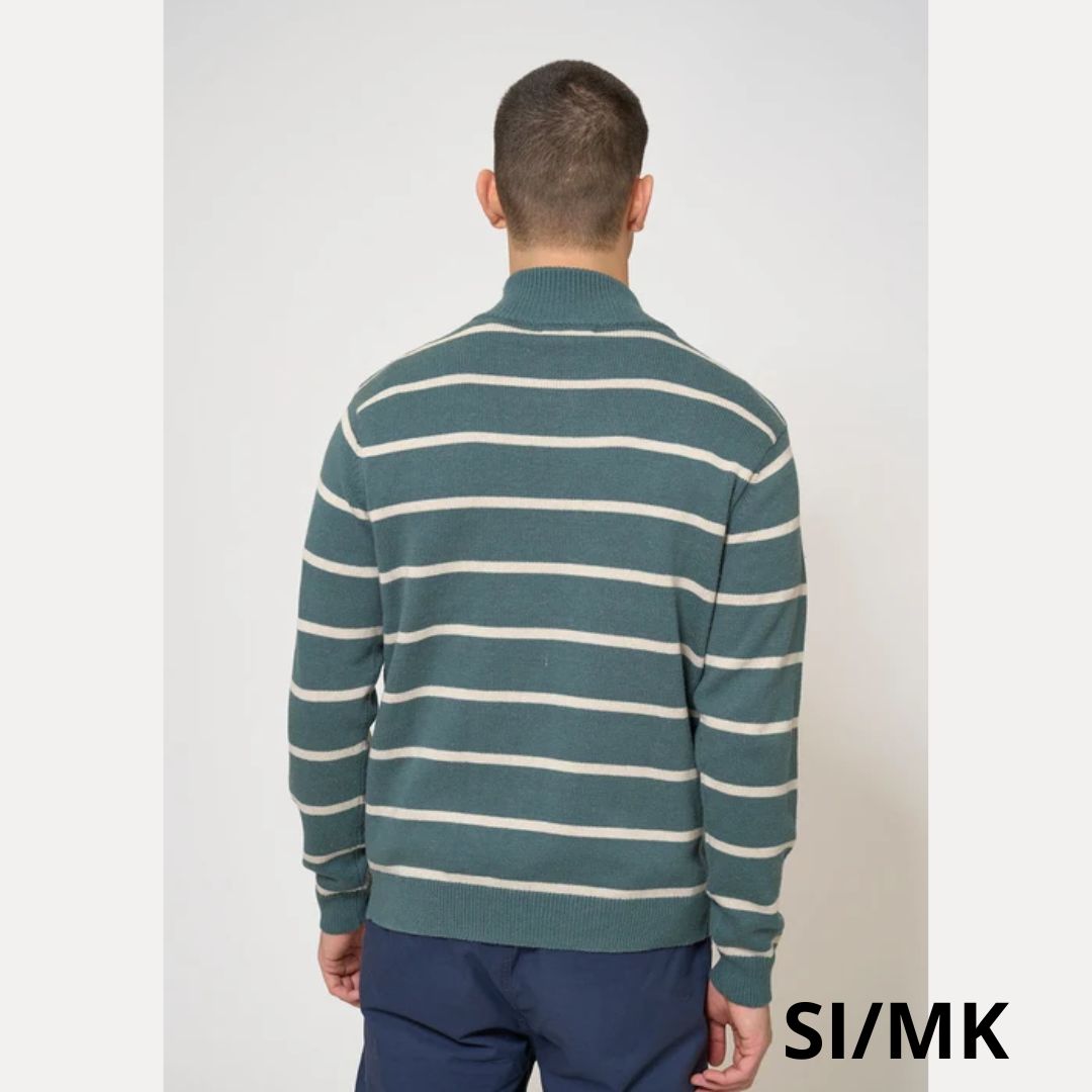 Jersey de punto de rayas con cuello subido y cremallera - Imagen 3
