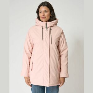 Chubasquero de mujer con forro acolchado a rayas