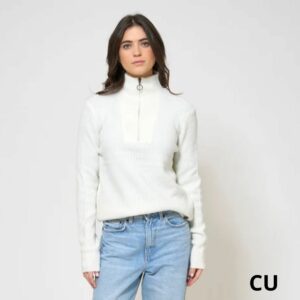 Jersey de punto y media cremallera de mujer