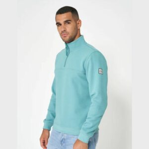 jersey de punto interlock y media cremallera