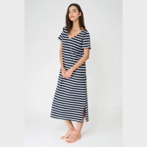 Vestido de rayas largo